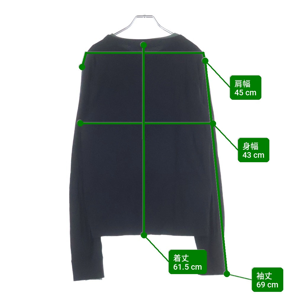 DRIES VAN NOTEN(ドリスヴァンノッテン) レイヤードロングスリーブTシャツ 長袖 カットソー コットン ブラック/グリーン
