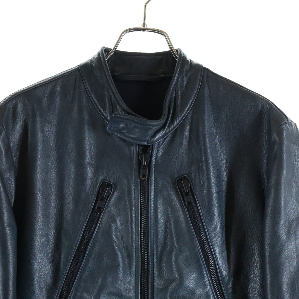 Maison Martin Margiela(メゾンマルタンマルジェラ) 11SS 八の字 ホースレザージャケット 馬革 5ZIPシングルライダースジャケット グレー 30AM18009883