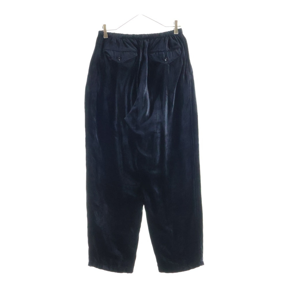 COMOLI(コモリ) 21AW シルク別珍 ドローストリングパンツ ベロアジャージトラックパンツ U03-03006 ブラック