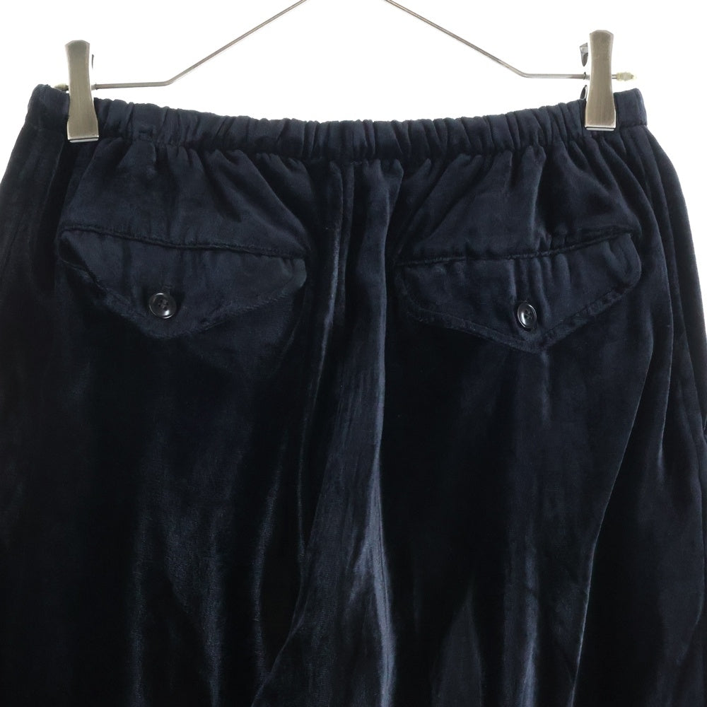 COMOLI(コモリ) 21AW シルク別珍 ドローストリングパンツ ベロアジャージトラックパンツ U03-03006 ブラック