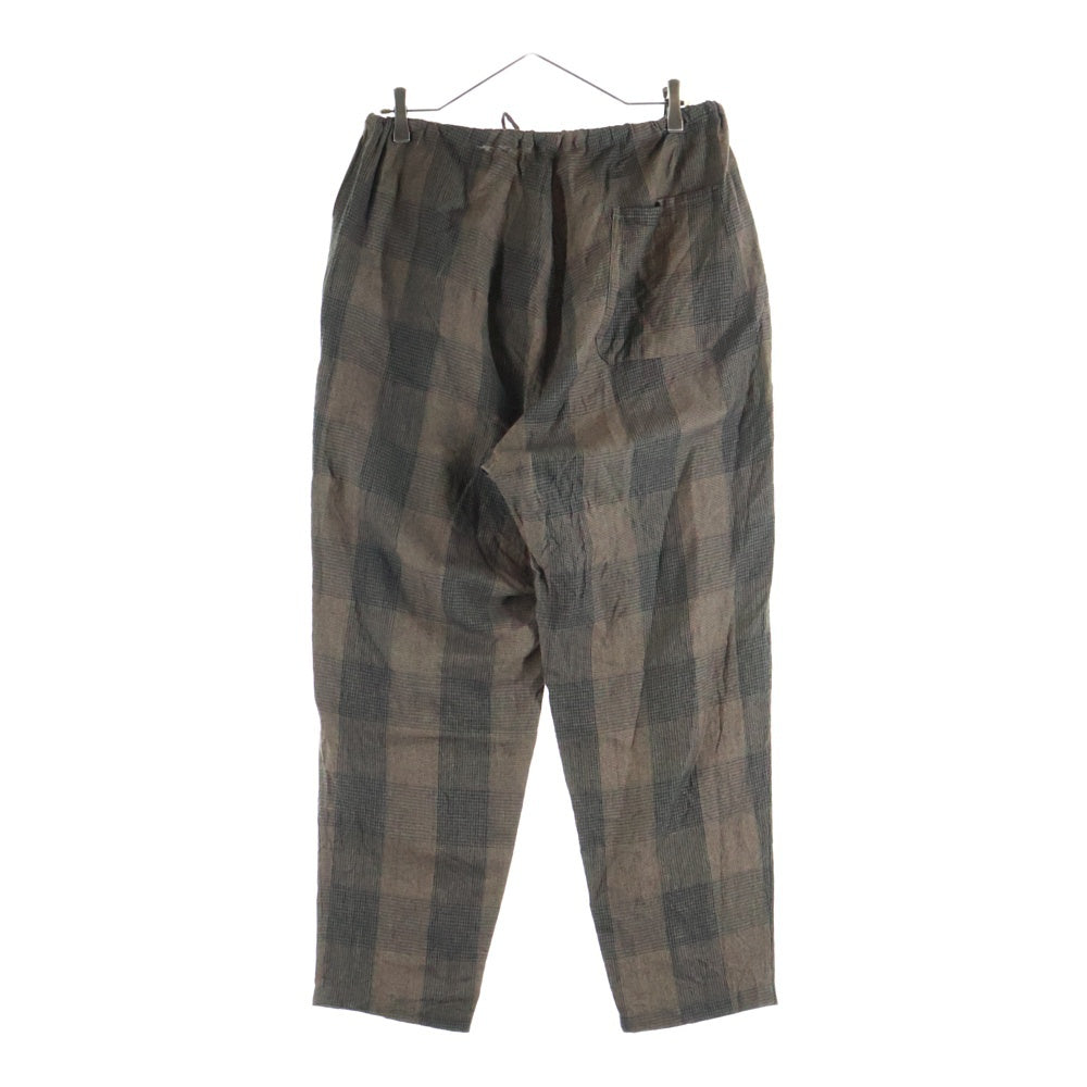 COMOLI(コモリ) Wool Ramie Check Pants チェック ウールリネンパンツ L03-03003 ベージュ×グレー