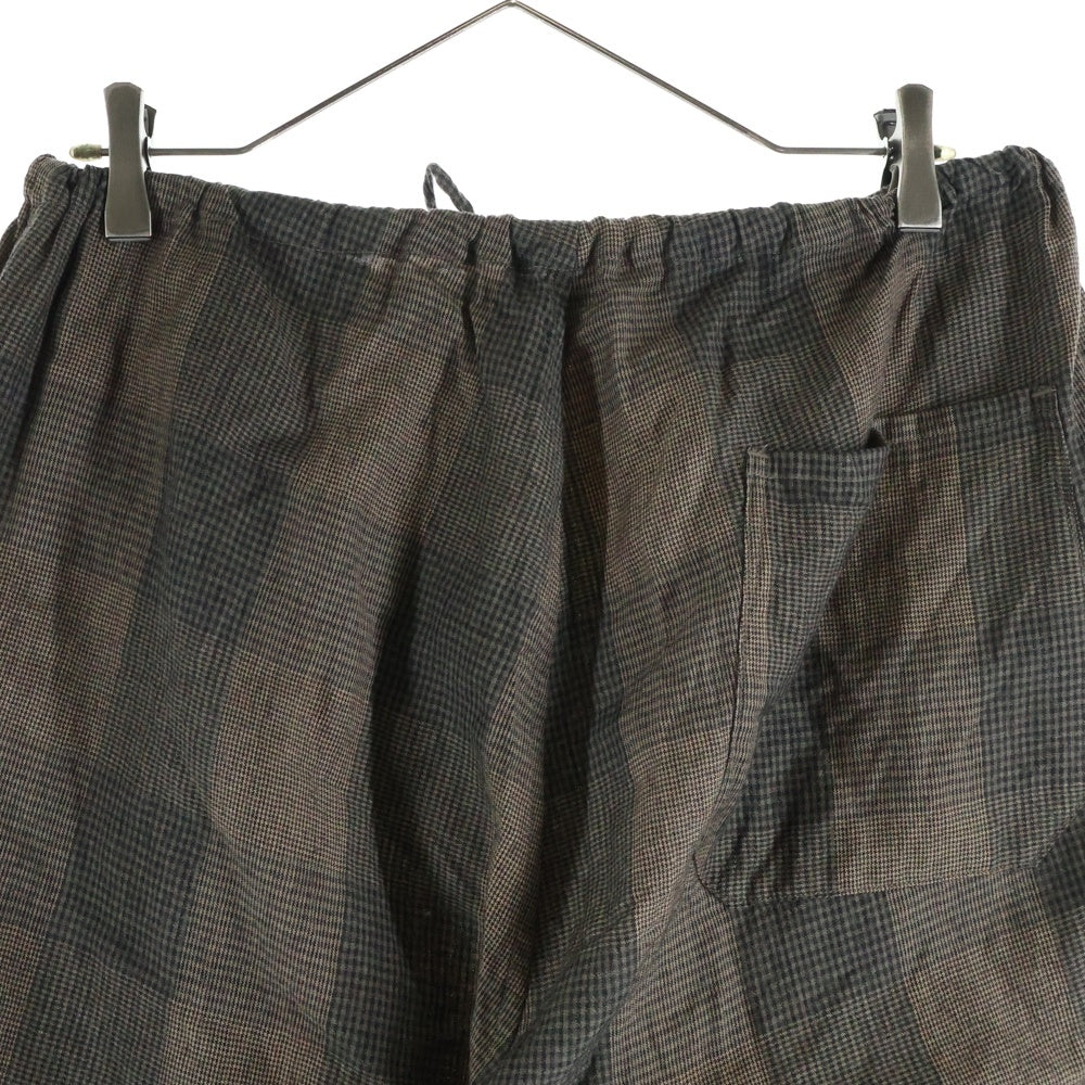 COMOLI(コモリ) Wool Ramie Check Pants チェック ウールリネンパンツ L03-03003 ベージュ×グレー