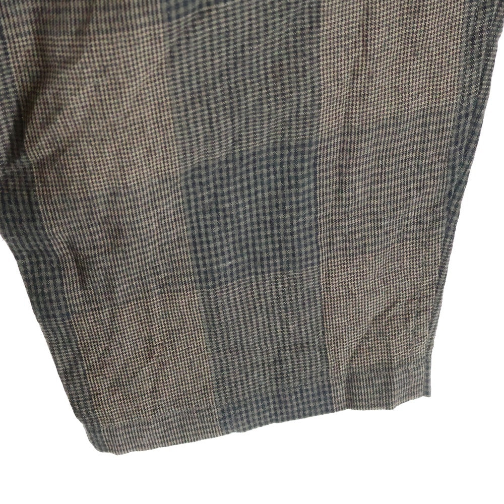 COMOLI(コモリ) Wool Ramie Check Pants チェック ウールリネンパンツ L03-03003 ベージュ×グレー