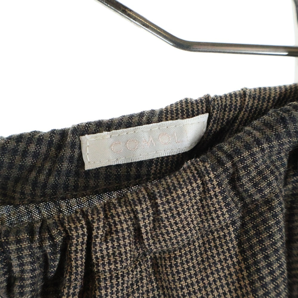 COMOLI(コモリ) Wool Ramie Check Pants チェック ウールリネンパンツ L03-03003 ベージュ×グレー