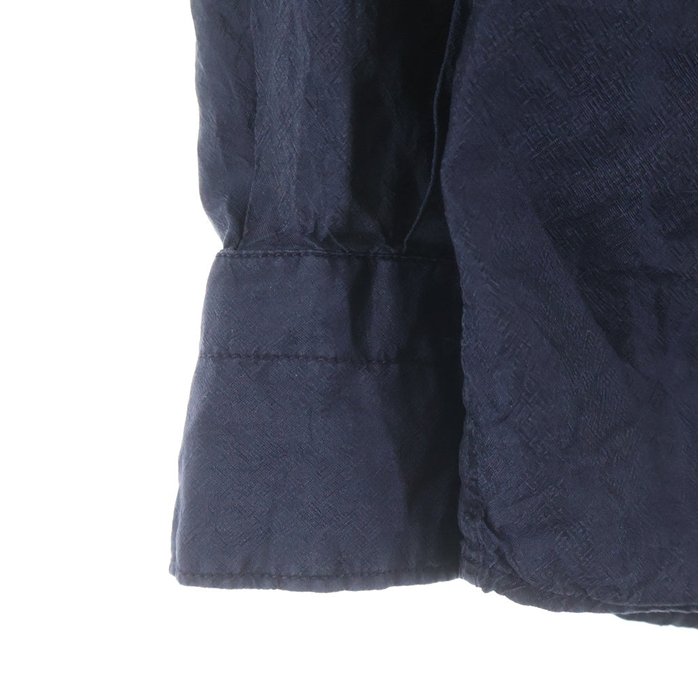 COMOLI(コモリ) 21SS 杢シルク シャツ 長袖シャツ ネイビー T01-02020