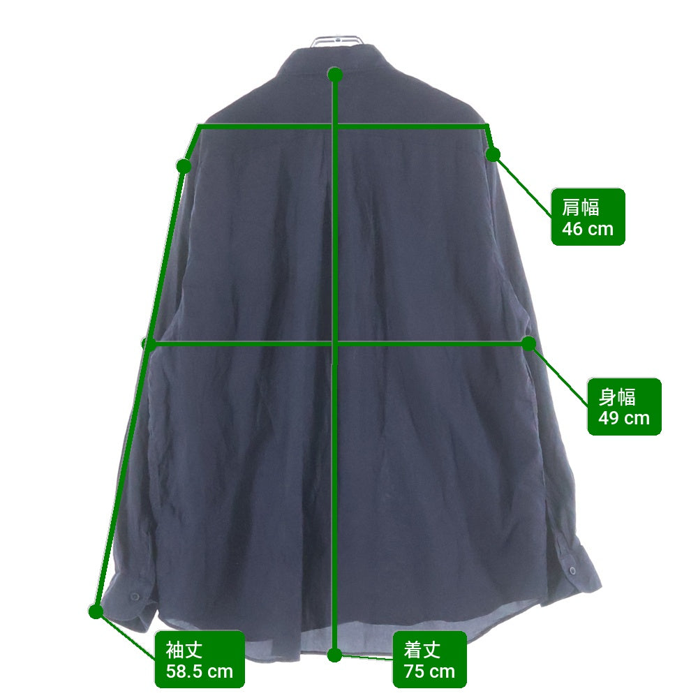 COMOLI(コモリ) 21SS 杢シルク シャツ 長袖シャツ ネイビー T01-02020