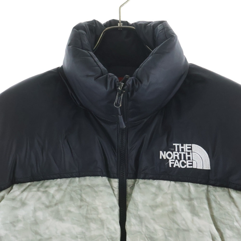 SUPREME(シュプリーム) 19AW ×THE NORTH FACE Paper Print Nuptse Jacket ザ ノースフェイス ペーパープリント ヌプシ ナイロン ダウンジャケット グレー ND91806I