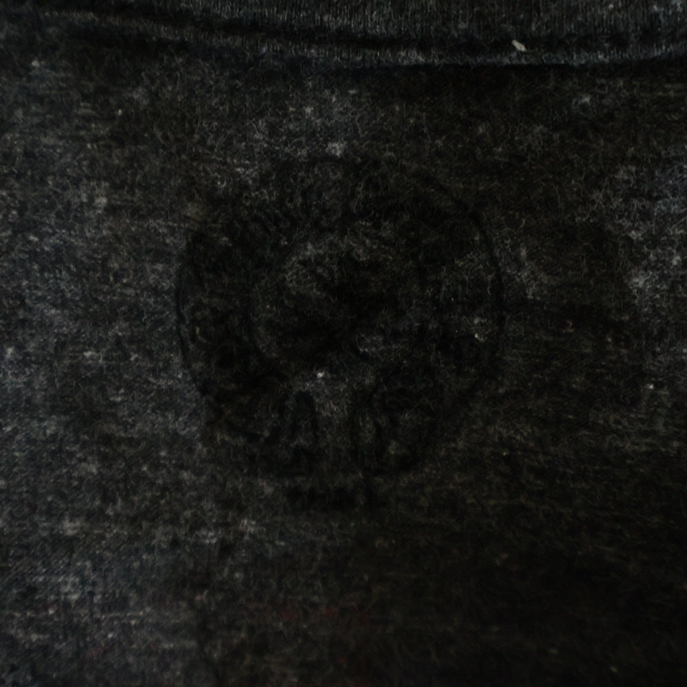 CHROME HEARTS(クロムハーツ) アメリカンフラグ プリントロゴ Vネック 半袖Tシャツ カットソー グレー