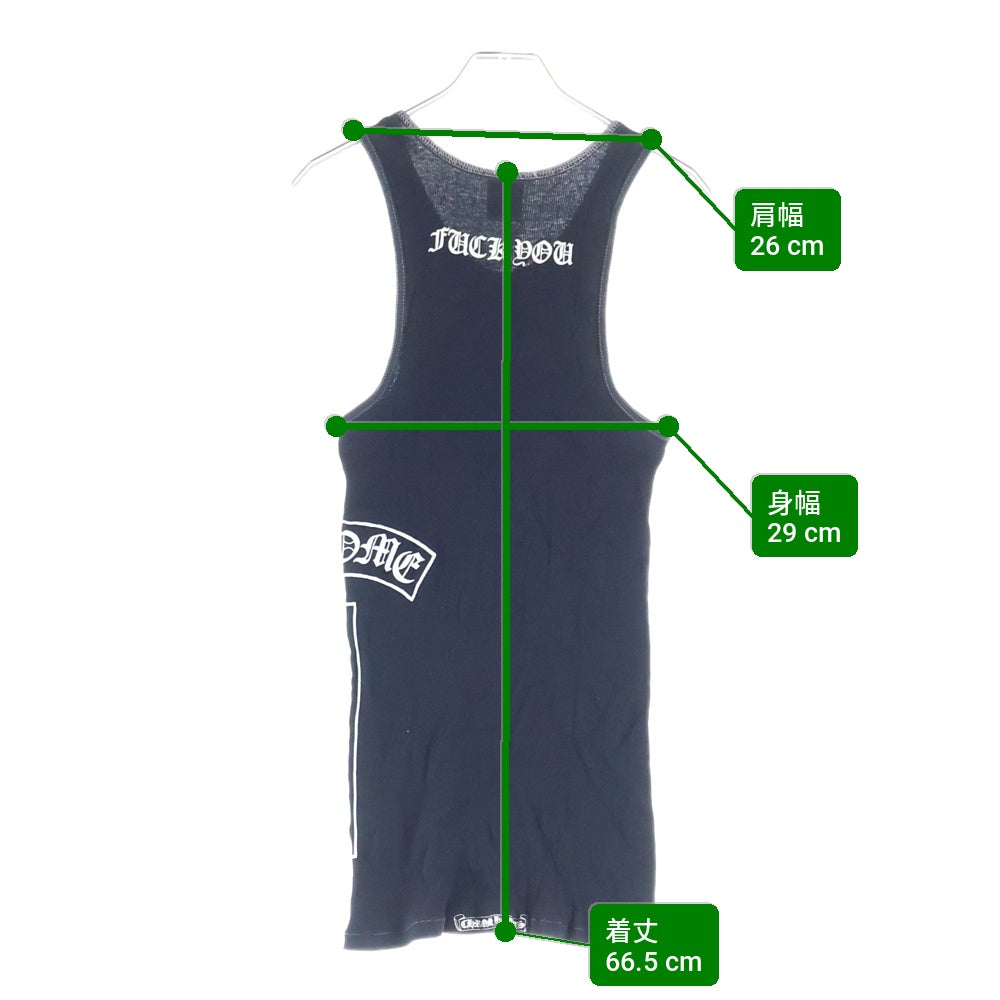 CHROME HEARTS(クロムハーツ) LD FUCK YOU T BAR TANK TOP プリントロゴ タンクトップ ブラック