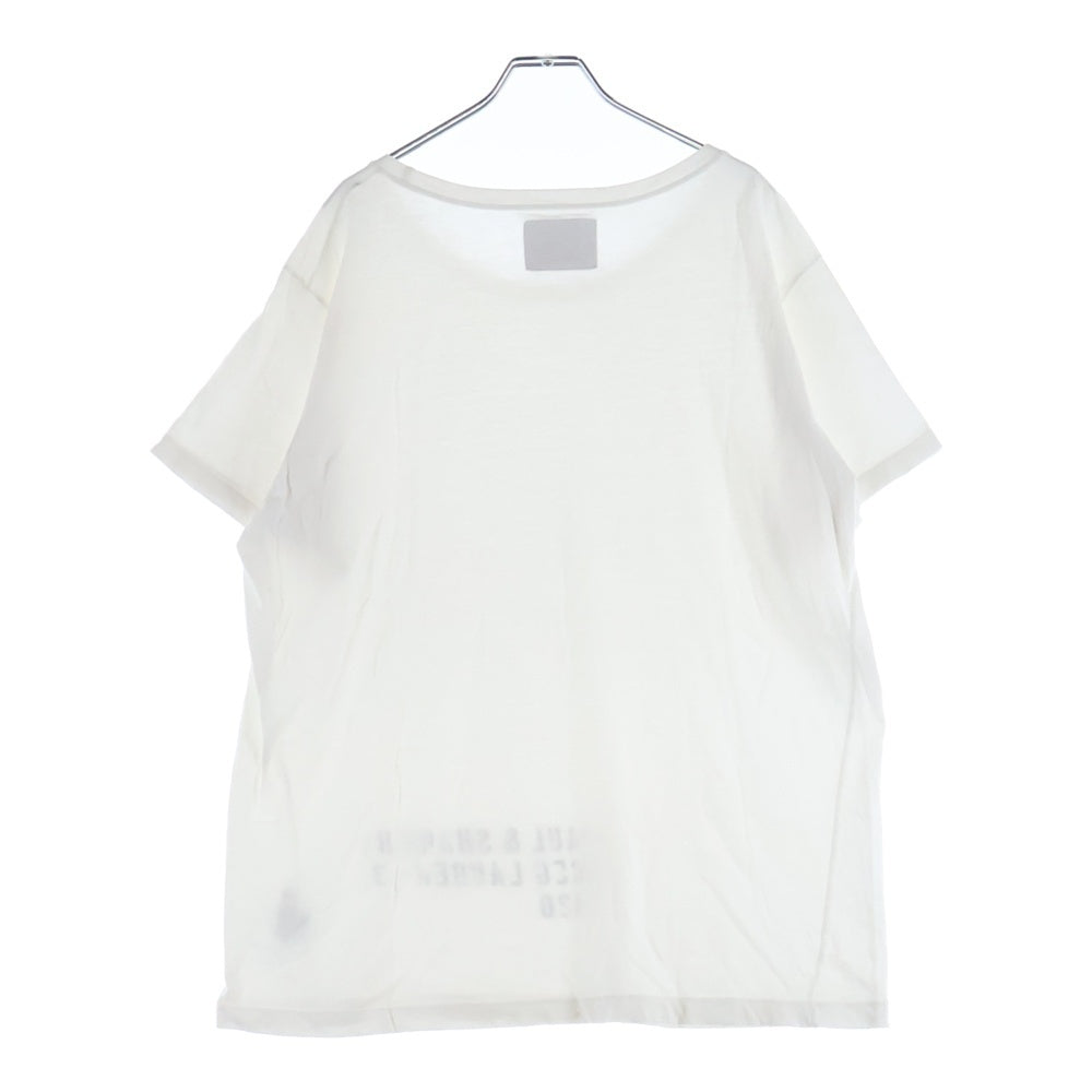 GREG LAUREN(グレッグローレン) Graphic Print Crew Neck T-Shirt ポール&シャーク グラフィックプリントクルーネック 半袖Tシャツ カットソー ホワイト