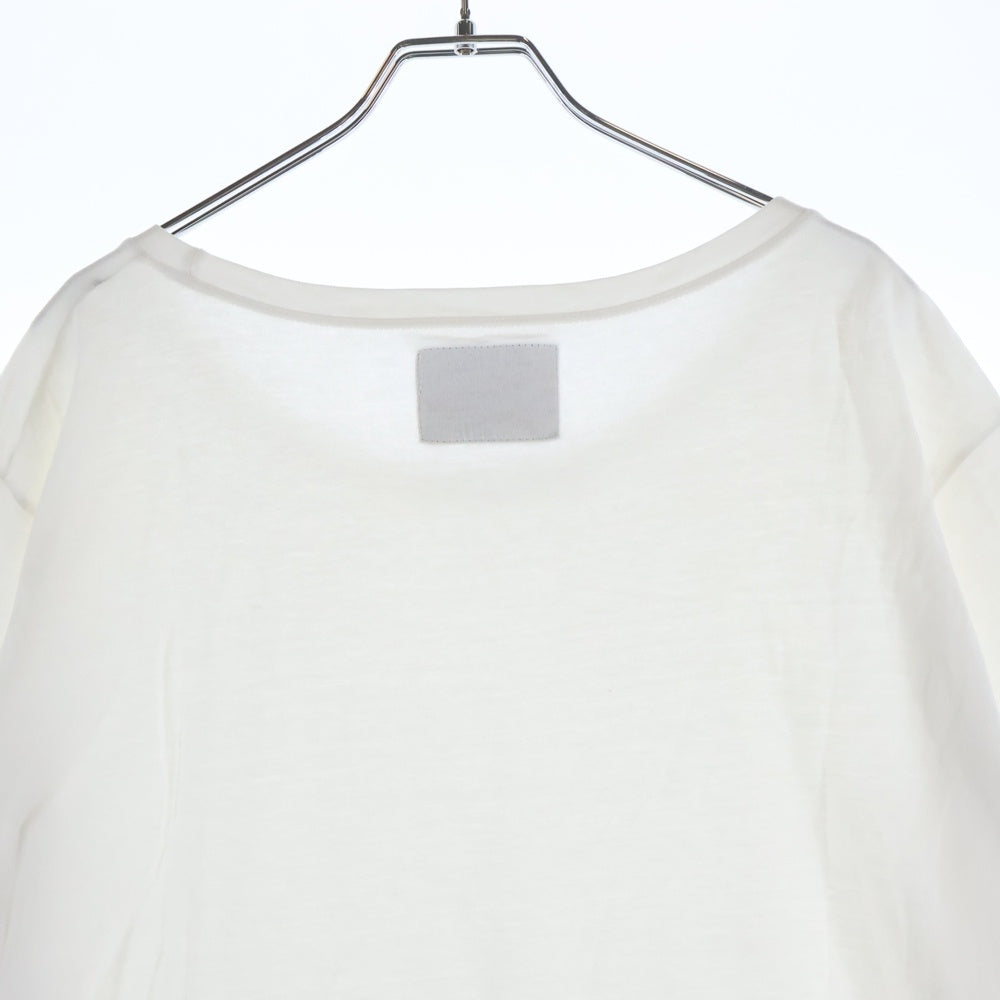 GREG LAUREN(グレッグローレン) Graphic Print Crew Neck T-Shirt ポール&シャーク グラフィックプリントクルーネック 半袖Tシャツ カットソー ホワイト
