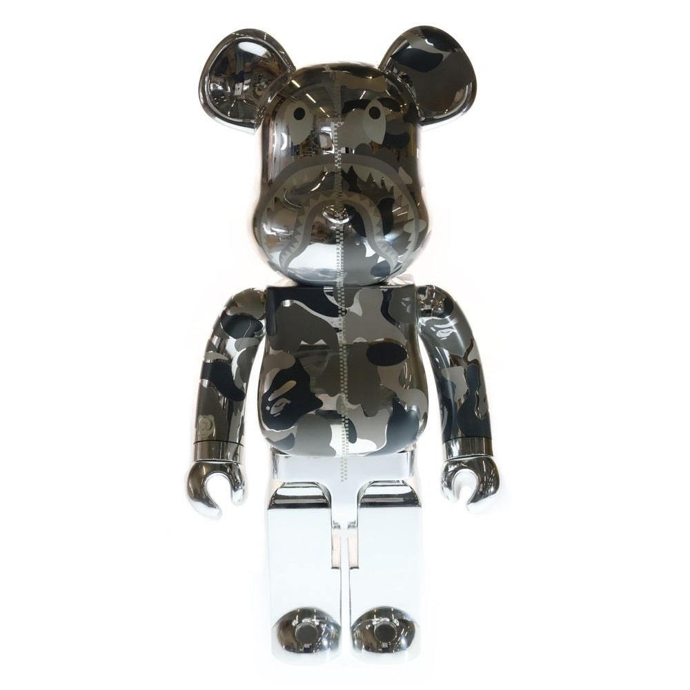 MEDICOM TOY(メディコムトイ) ×BAPE BE@RBRICK CAMO SHARK SILVER ベアブリック カモ シャーク 人形 シルバー