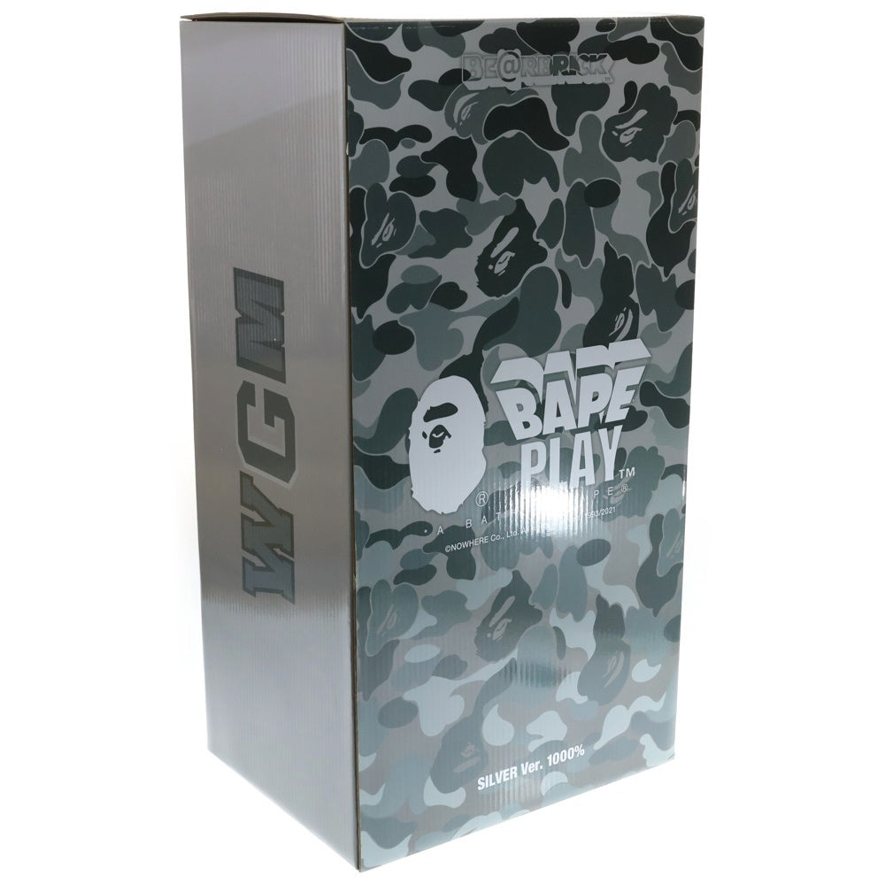 MEDICOM TOY(メディコムトイ) ×BAPE BE@RBRICK CAMO SHARK SILVER ベアブリック カモ シャーク 人形 シルバー