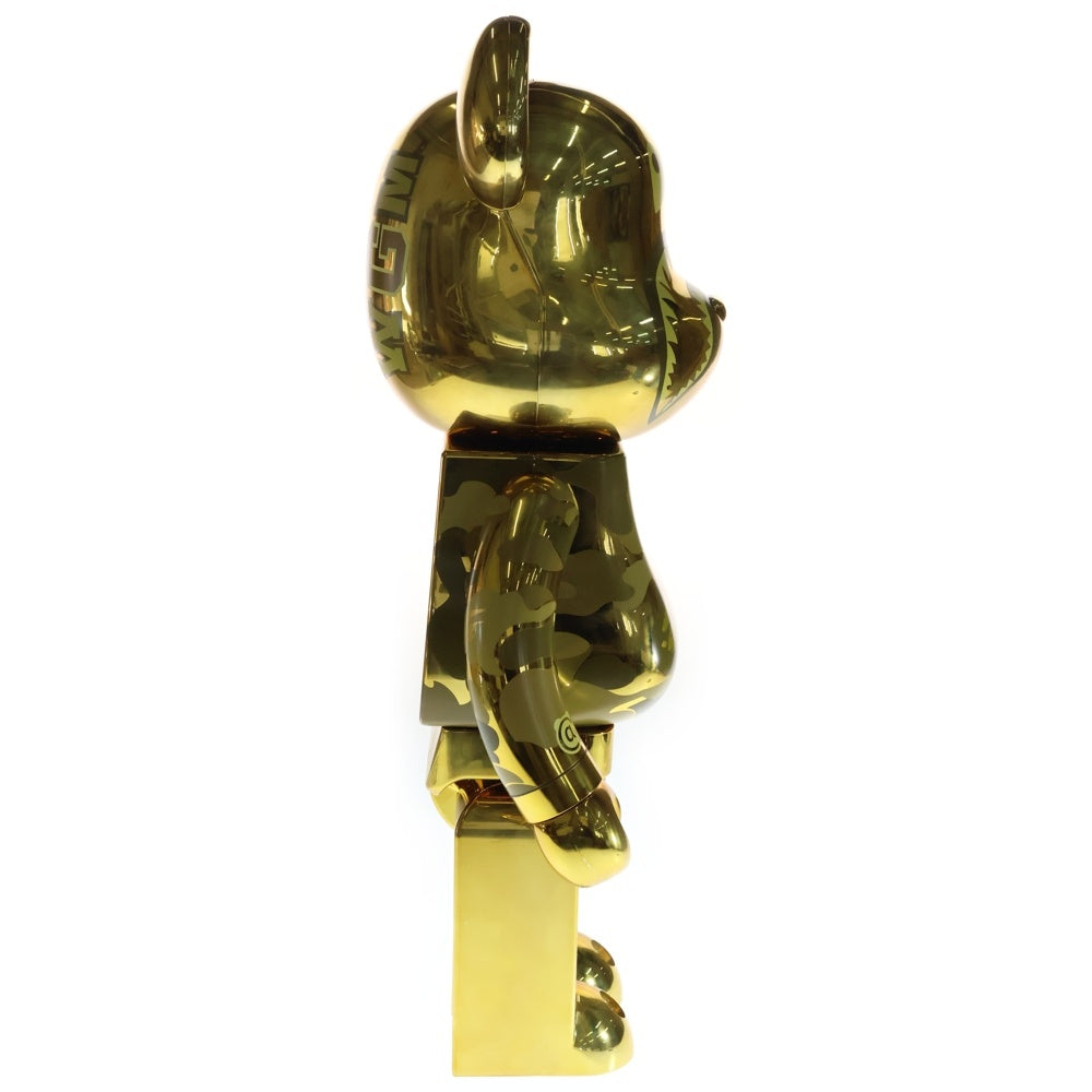 MEDICOM TOY(メディコムトイ) ×BAPE BE@RBRICK CAMO SHARK GOLD ベアブリック カモ シャーク 人形 ゴールド 1000%