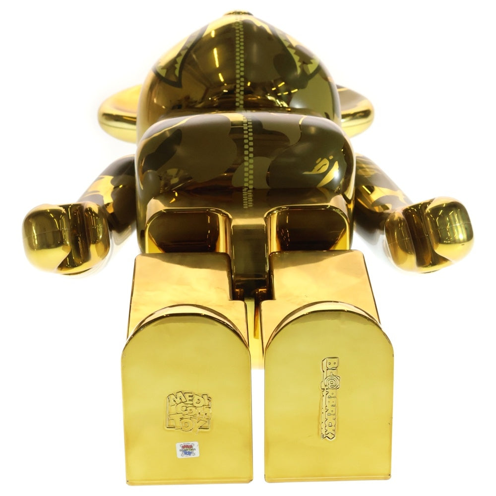 MEDICOM TOY(メディコムトイ) ×BAPE BE@RBRICK CAMO SHARK GOLD ベアブリック カモ シャーク 人形 ゴールド 1000%
