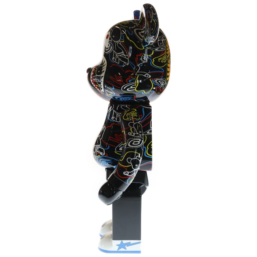 MEDICOM TOY(メディコムトイ) ×BAPE BE@RBRICK LINE CAMO SHARK ベアブリック ラインカモ シャーク 人形 ブラック/ブルー