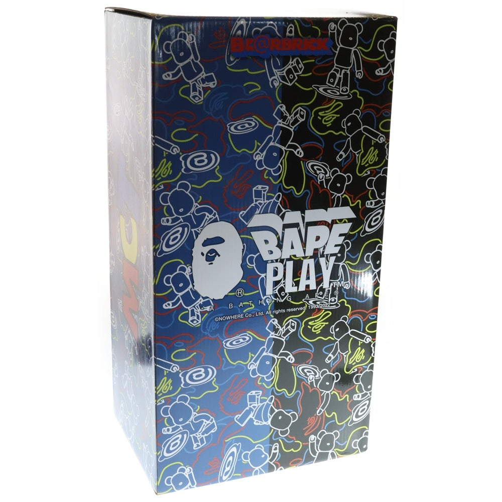 MEDICOM TOY(メディコムトイ) ×BAPE BE@RBRICK LINE CAMO SHARK ベアブリック ラインカモ シャーク 人形 ブラック/ブルー
