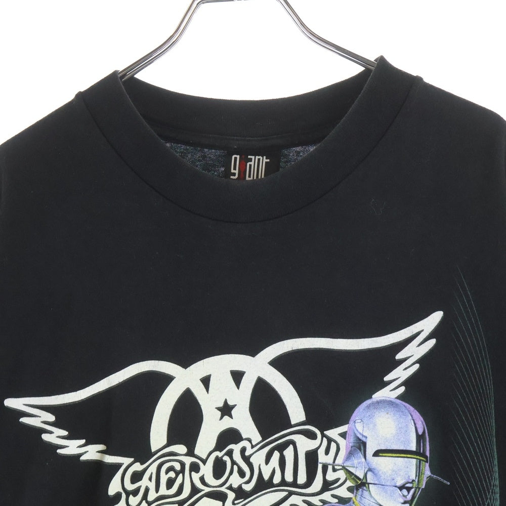 VINTAGE(ヴィンテージ) 00's AERO SMITH SORAYAMA JUST PUSH PLAY エアロスミス 空山 両面プリント 半袖Tシャツ カットソー ブラック