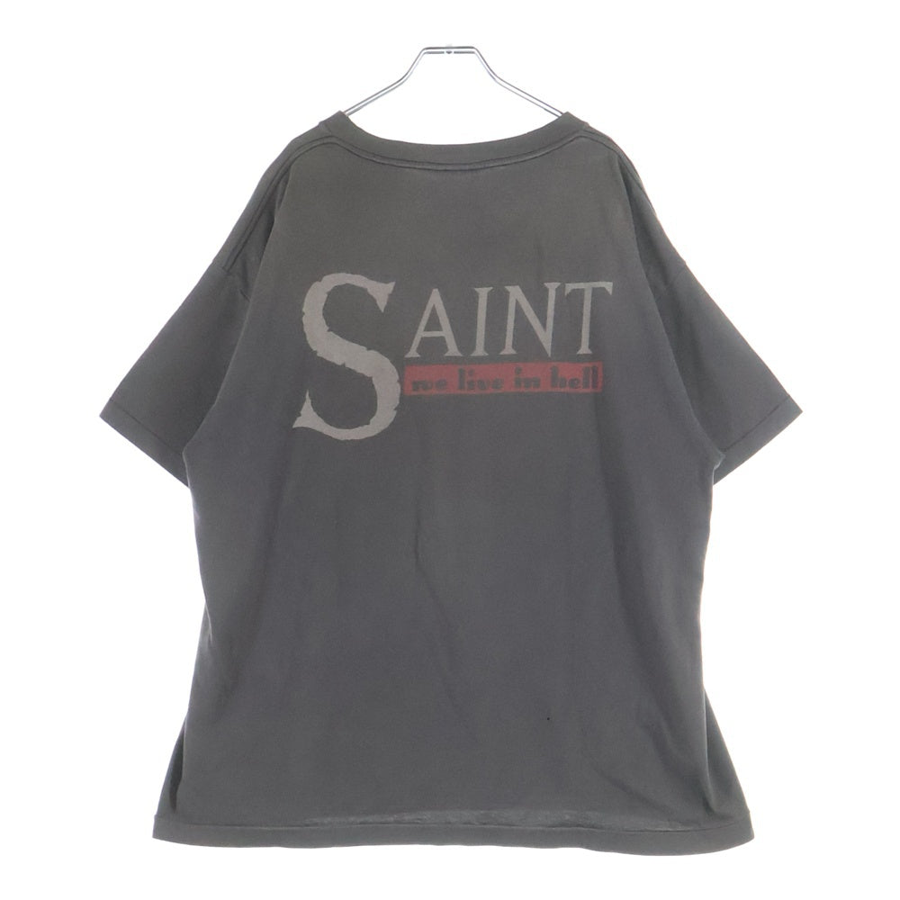 SAINT MICHAEL(セントマイケル) 23SS SS TEE WE LIVE HELL 半袖Tシャツ カットソー ブラック SM-A23-0000-002