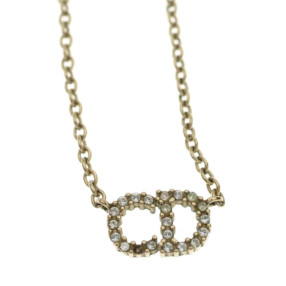 Christian Dior(クリスチャンディオール) CLAIR D LUNE ラインストーン チェーンネックレス レディース ゴールド