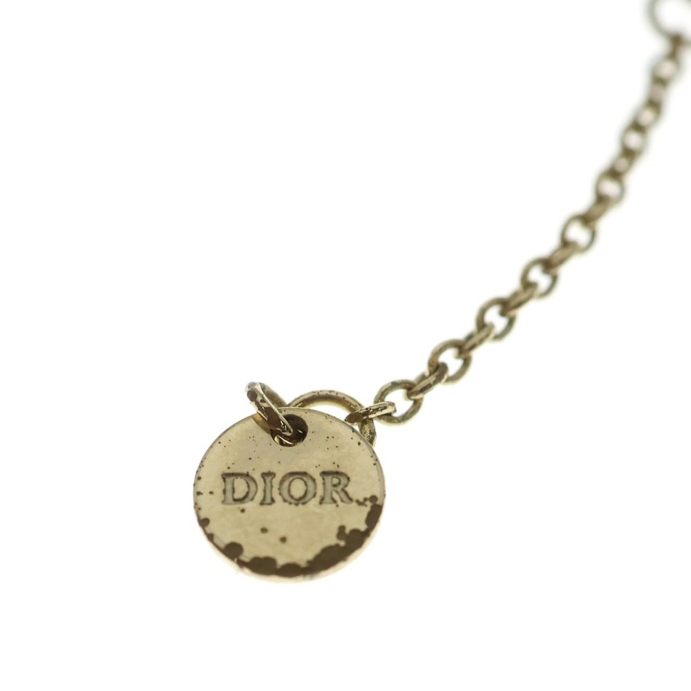Christian Dior(クリスチャンディオール) CLAIR D LUNE ラインストーン チェーンネックレス レディース ゴールド