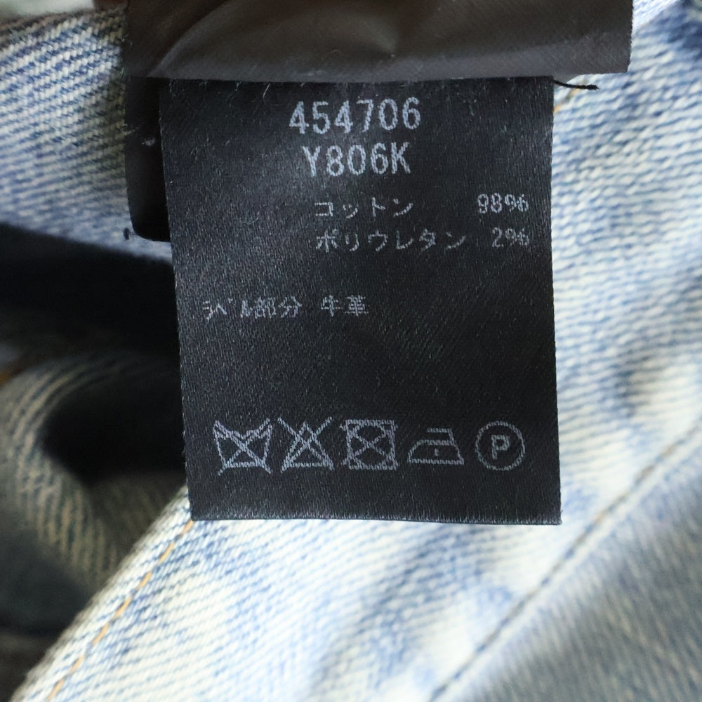 SAINT LAURENT PARIS(サンローランパリ) 17SS クラッシュ加工ウォッシュドストレッチデニム ダメージジーンズ インディゴ 454706 Y806K