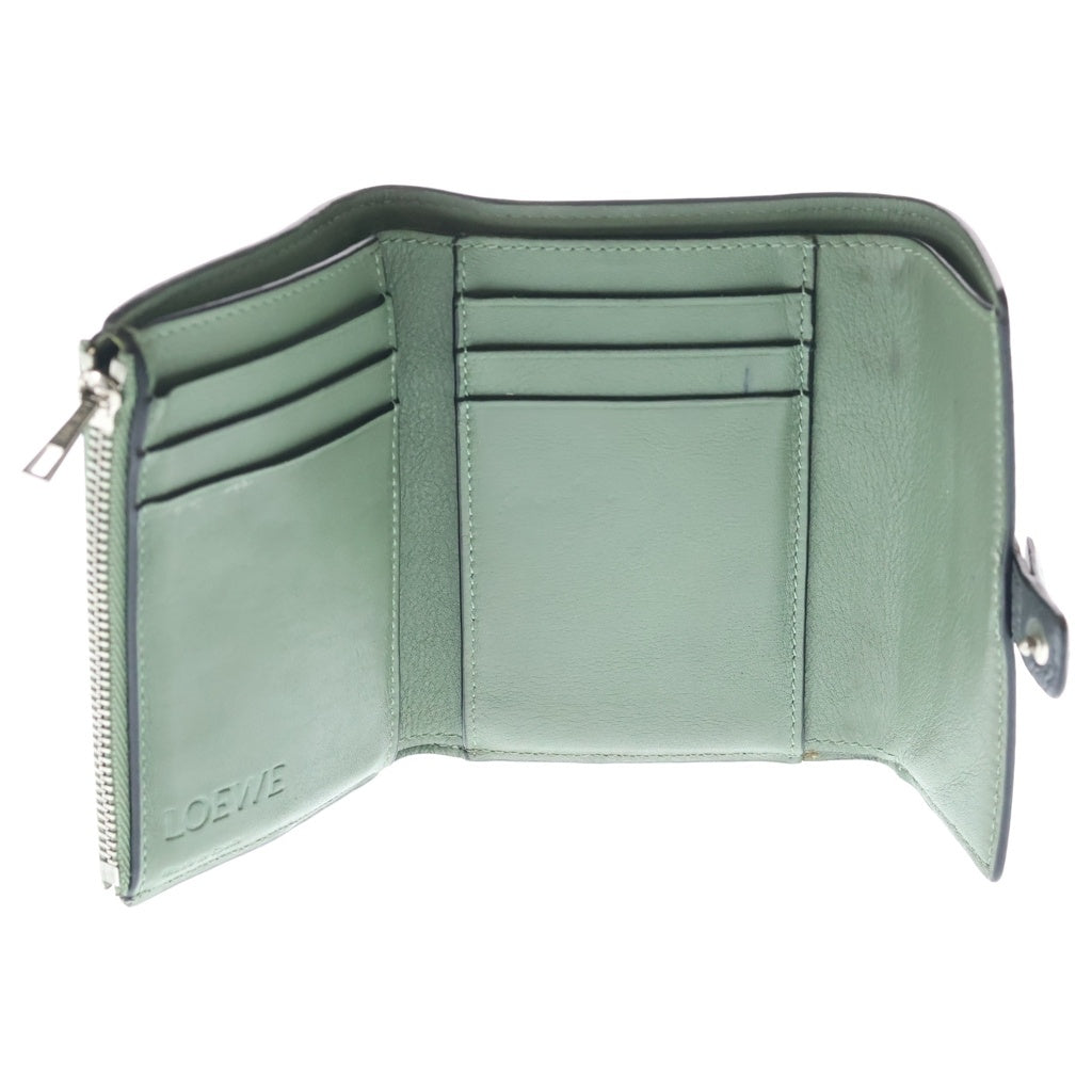 LOEWE(ロエベ) バーティカル ウォレット スモール 三つ折り財布 グレー レディース
