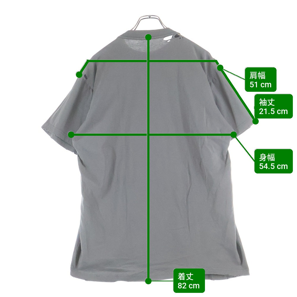 BALENCIAGA(バレンシアガ) 25SS HUMAN BEING ヒューマンビーイング ダメージ加工Tシャツ 半袖カットソー グレー 824285 TSVV1