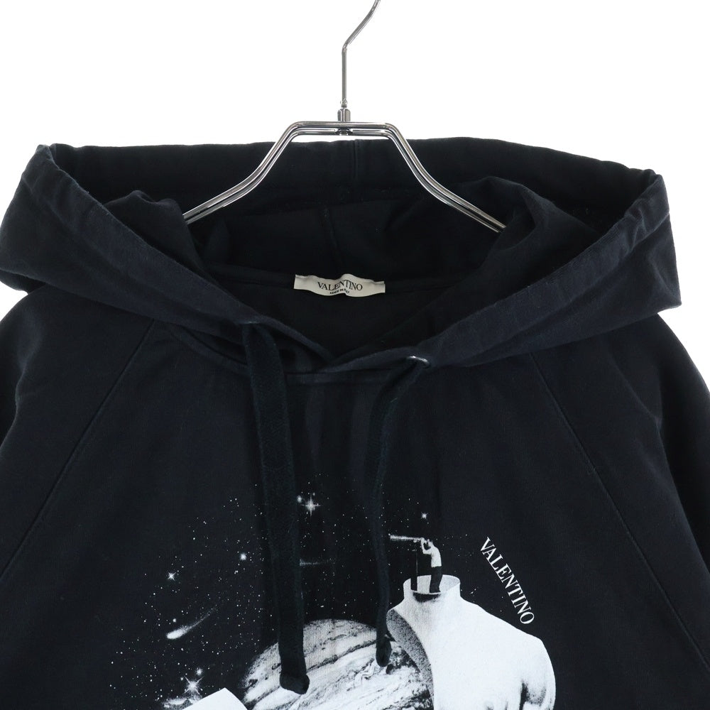 VALENTINO(ヴァレンティノ) 21AW Jupiter Graphic print Cotton jersey Hoody ジュピター グラフィックプリント コットンジャージフーディー プルオーバーパーカー ブラック TV3MF08S60Q