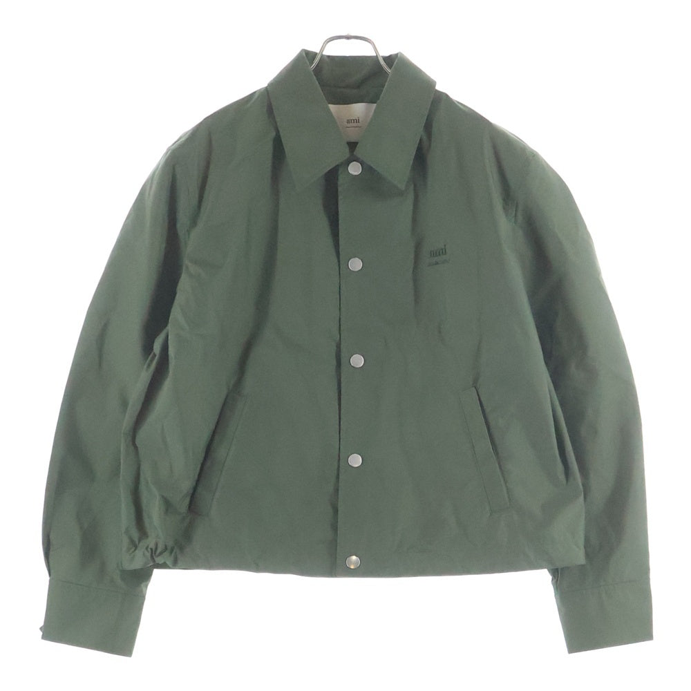 ami paris(アミパリス) BUTTONED JACKET ボタンジャケット ロゴコーチジャケット グリーン UJK252.PA0028