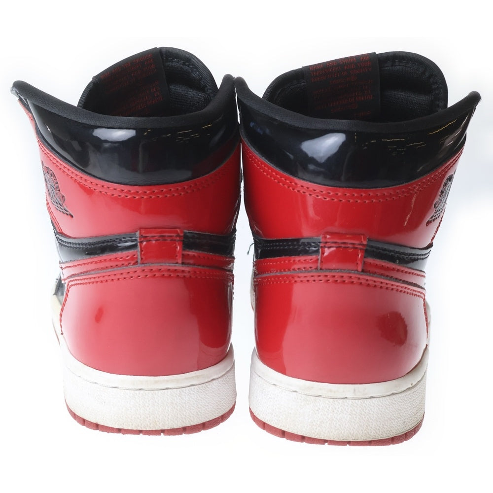 NIKE(ナイキ) AIR JORDAN 1 RETRO HIGH OG BRED PATENT 555088-063 エアジョーダン1 レトロ ブレッド パテント ハイカットスニーカー レッド/ブラック US6/24cm レディース