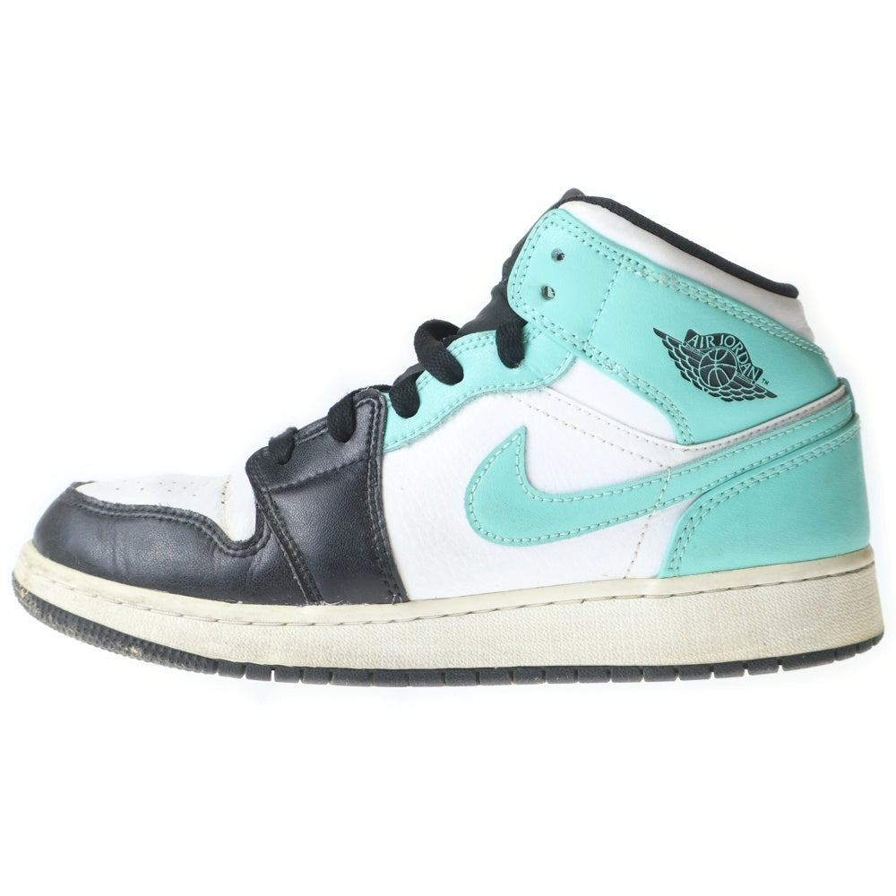 NIKE(ナイキ) AIR JORDAN 1 MID GS TROPICAL TWIST 554725‐132 エアジョーダン1 ミッドカットスニーカー ブラック/ブルー US6Y/24cm レディース