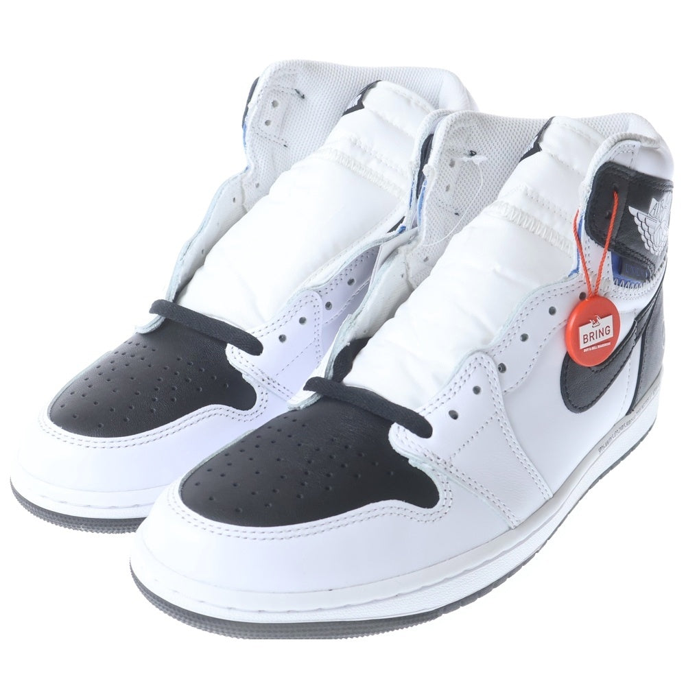 NIKE(ナイキ) ×fragment design AIR JORDAN 1 HIGH RETRO OG エアジョーダン1 レトロ ハイ オージースニーカー US10.5/28.5cm ホワイト/ブラックII7282-100