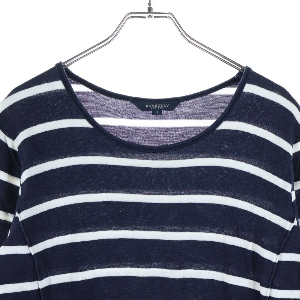 BURBERRY(バーバリー) ボーダー柄 長袖Tシャツ ロングスリーブ ロンティー ネイビー レディース