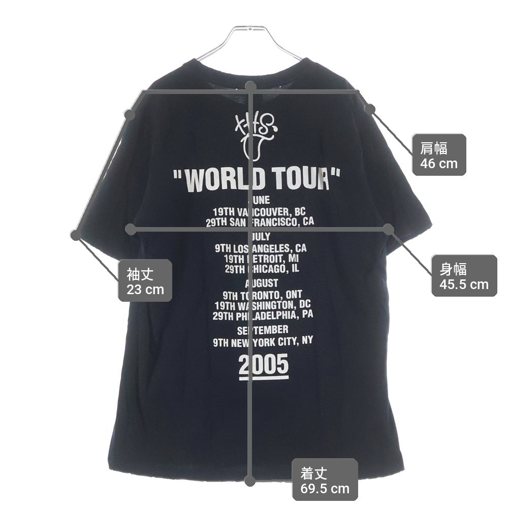 NUMBER (N)INE(ナンバーナイン) 05AW WORLD TOUR THS期 ワールドツアー プリント半袖Tシャツ カットソー ブラック