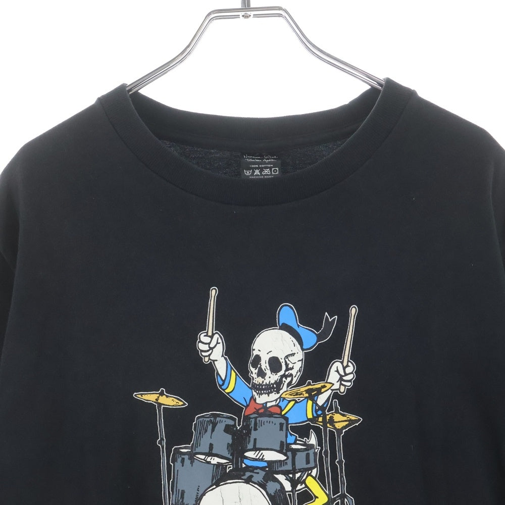 NUMBER (N)INE(ナンバーナイン) 08AW ×Disney ドナルドダック スカル プリント半袖Tシャツ カットソー ブラック