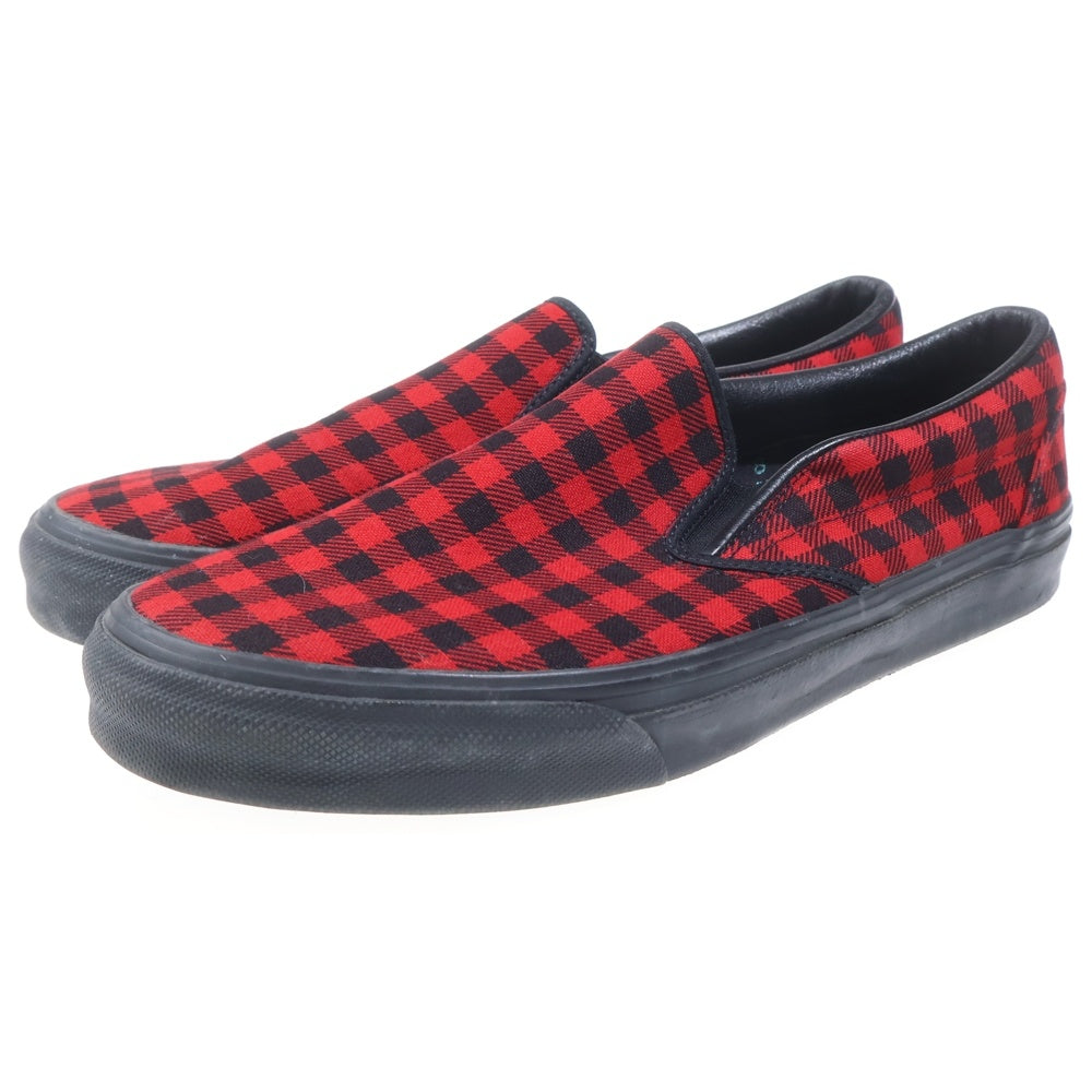 NUMBER (N)INE(ナンバーナイン) Slip-on エミリー期 バッファローチェック柄スリッポン ローカットスニーカー シューズ ブラック/レッド