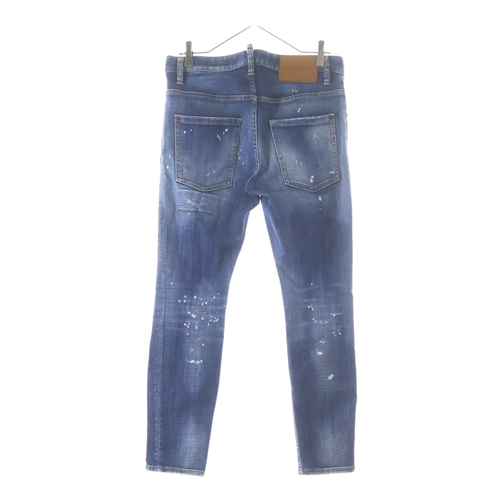 DSQUARED2(ディースクエアード) Medium Easy Wash Super Twinky Jeans ダメージ加工 ウォッシュ スキニー デニム パンツ インディゴ S74LB1661 S30664
