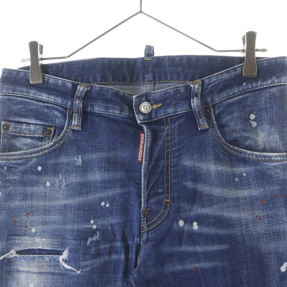 DSQUARED2(ディースクエアード) Medium Easy Wash Super Twinky Jeans ダメージ加工 ウォッシュ スキニー デニム パンツ インディゴ S74LB1661 S30664