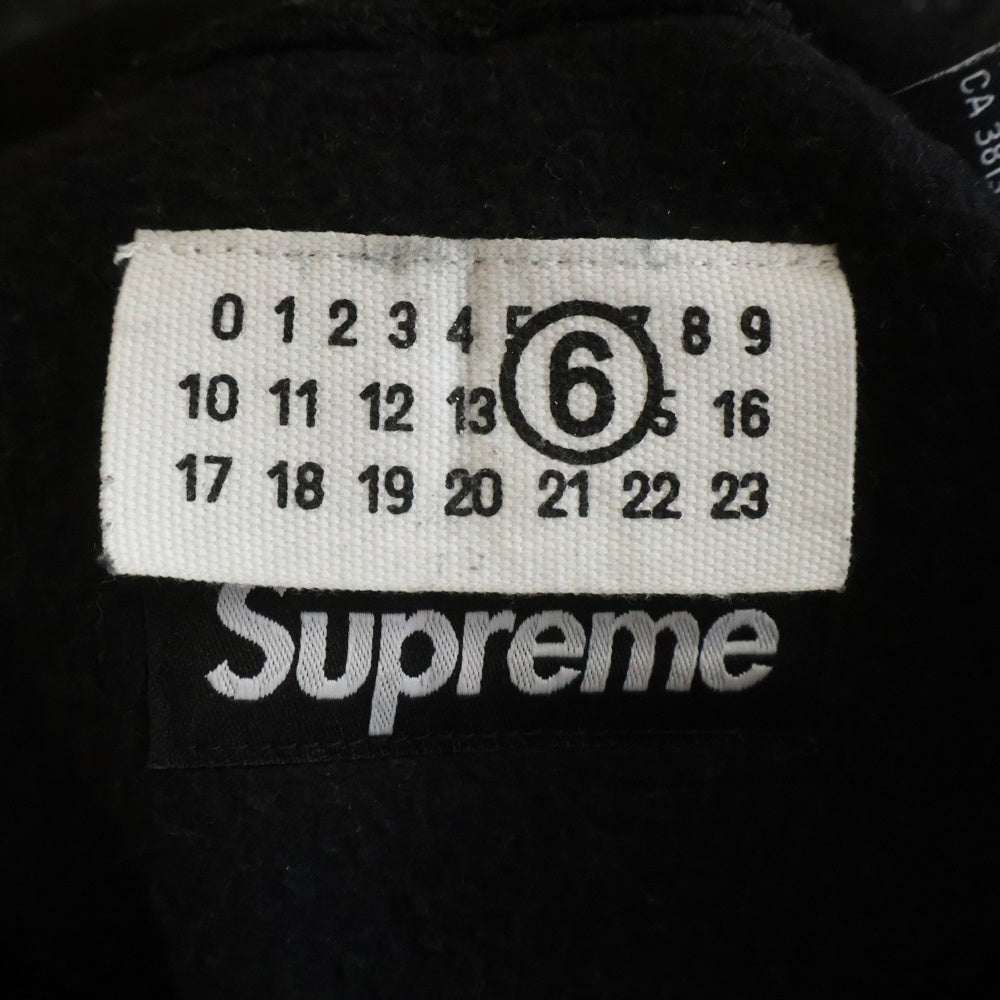 SUPREME(シュプリーム) 24SS ×MM6 Maison Margiela Foil Box Logo Hooded Sweatshirt エムエムシックスメゾンマルジェラ ボックスロゴ スウェット プルオーバーパーカー ブラック