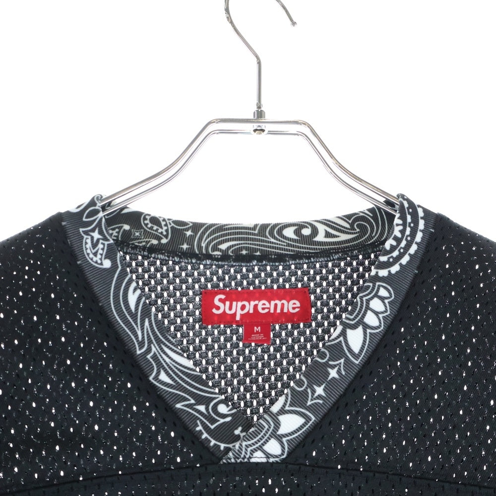 SUPREME(シュプリーム) 25SS Bandana Football Jersey バンダナ フットボール ジャージ メッシュ 半袖Tシャツ ブラック