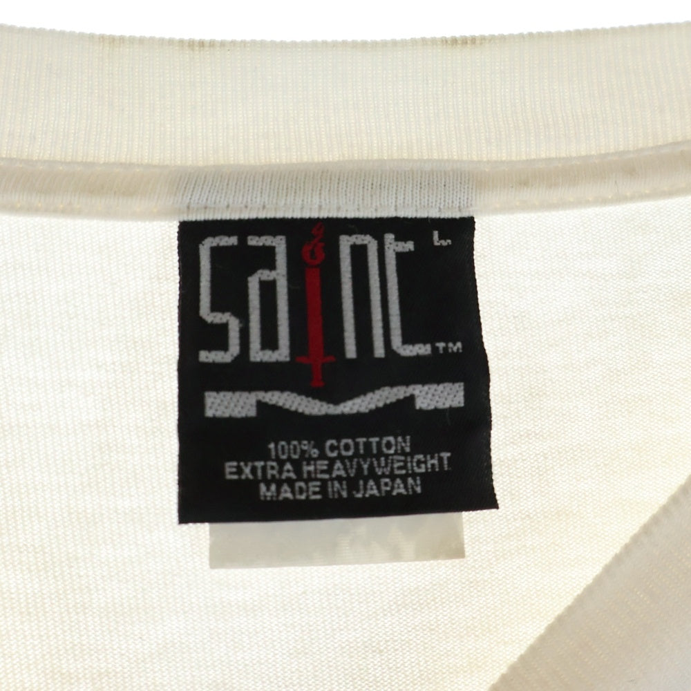 SAINT MICHAEL(セントマイケル) 24SS ピンクハートプリント長袖カットソー ホワイト SM-YS8-0000-020