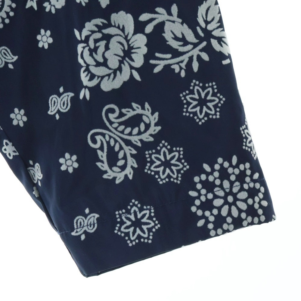 KITH(キス) 24AW Flocked Deconstructed Bandana Coaches Jacket フロック加工デコンストラクトバンダナコーチジャケット ネイビー KHM010370