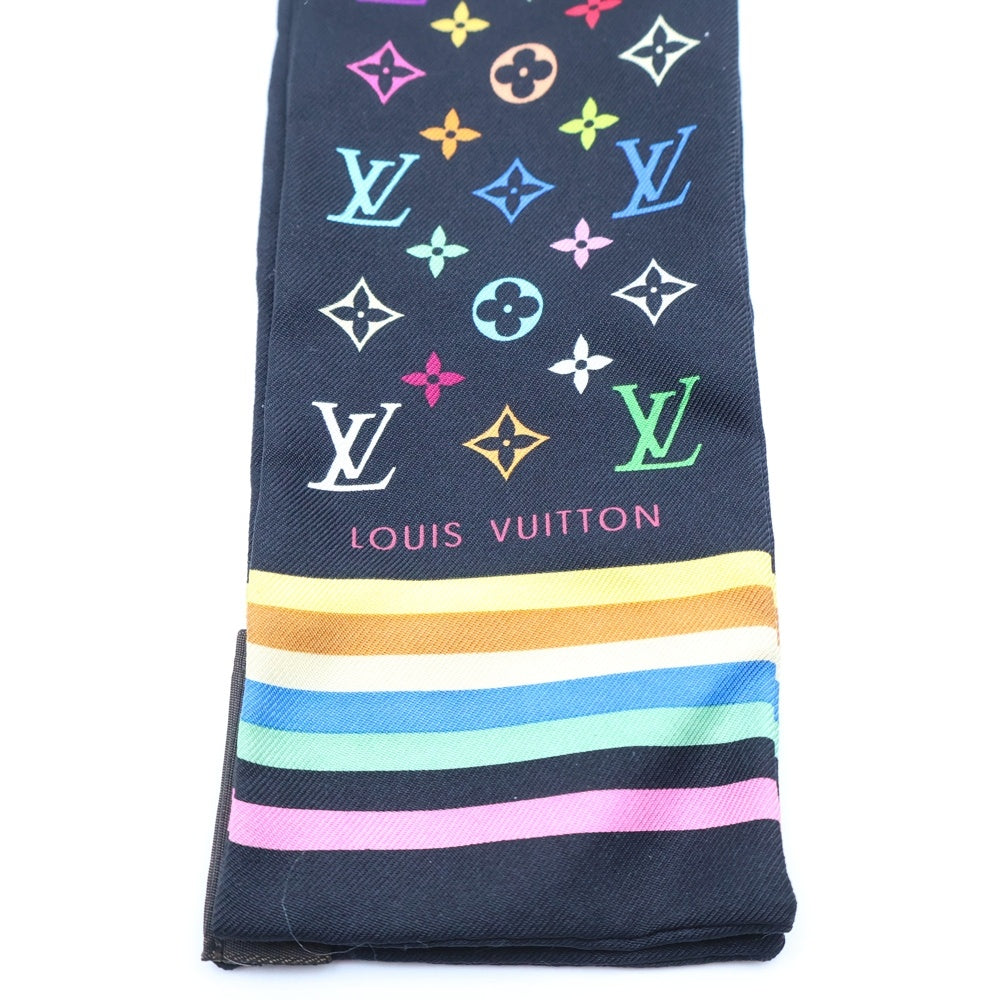 LOUIS VUITTON(ルイヴィトン) モノグラム マルチカラー バンドー ツイリー シルクスカーフ ブラック M71992 レディース