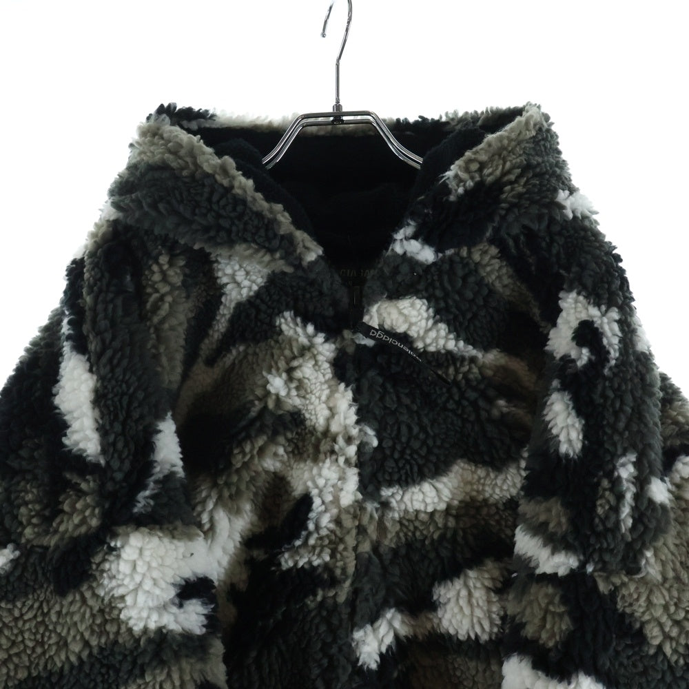 BALENCIAGA(バレンシアガ) Ski Zip-Up Hooded Teddy Jacket スキージップアップ フーディー テディジャケット グレー/カーキ/ホワイト 809469 TPQ11