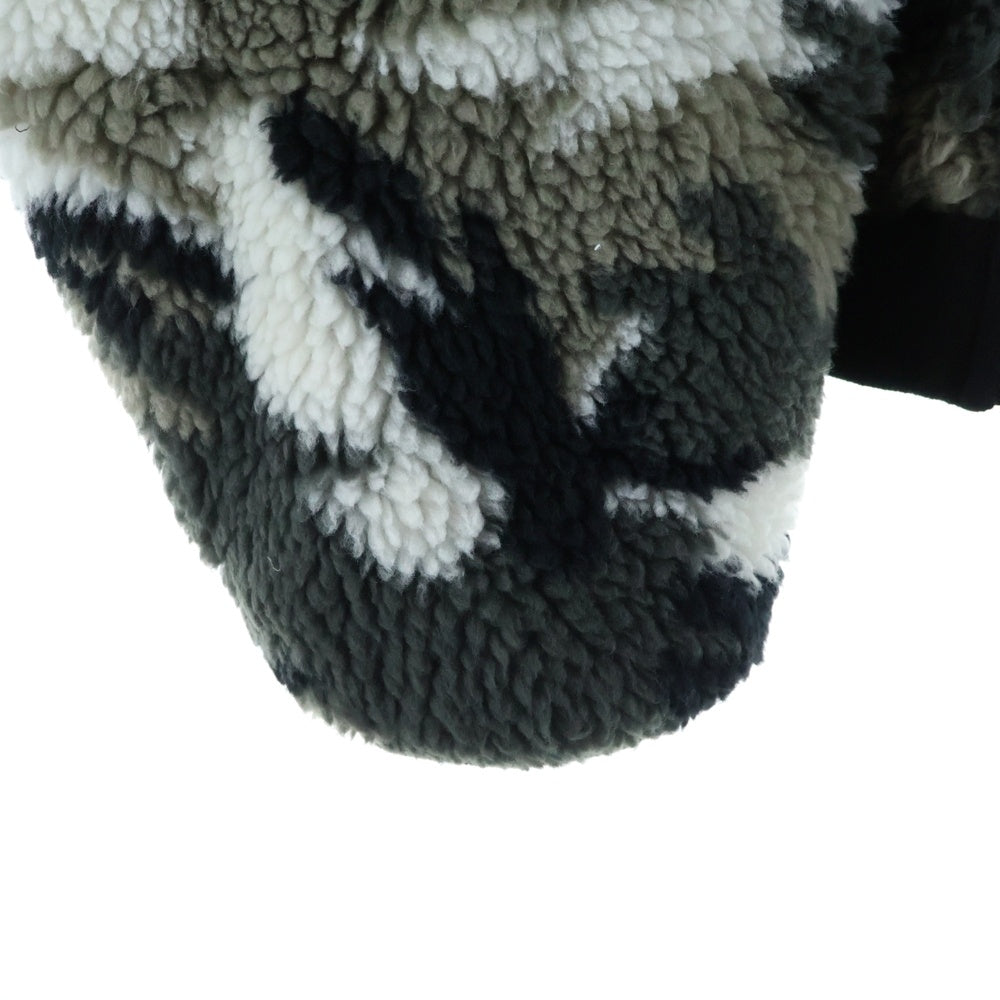 BALENCIAGA(バレンシアガ) Ski Zip-Up Hooded Teddy Jacket スキージップアップ フーディー テディジャケット グレー/カーキ/ホワイト 809469 TPQ11