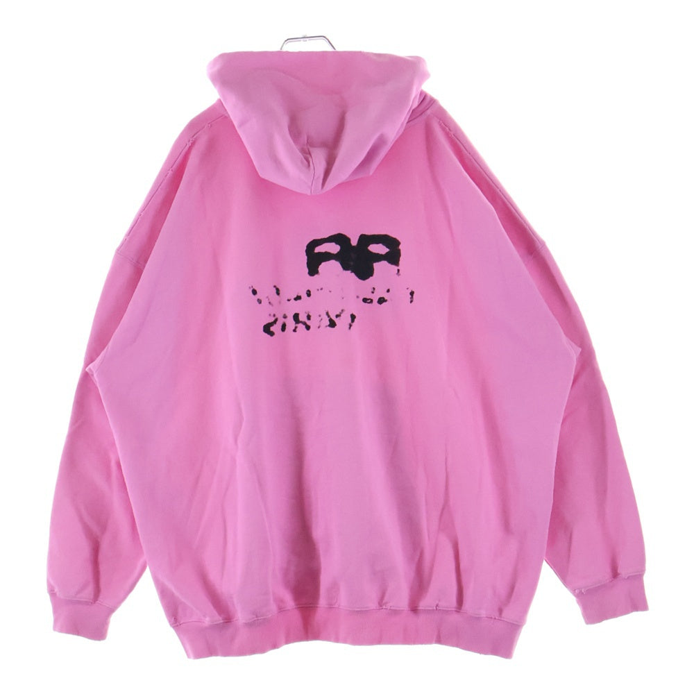 BALENCIAGA(バレンシアガ) 23SS Hand Drawn BB Icon Hoodie ハンドドローンBBアイコンフーディー プルオーバーパーカー ピンク 620947 TNVQ1
