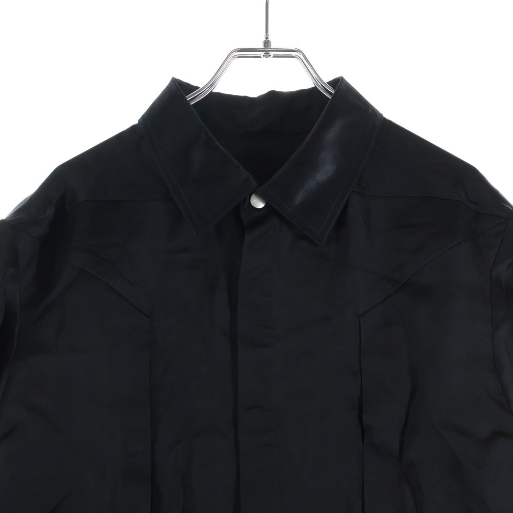 Rick Owens(リックオウエンス) FOGPOCKET OUTERSHIRT 長袖シャツ キュプラ ブラック RU02E1237-HSCH