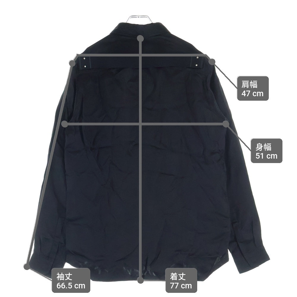 Rick Owens(リックオウエンス) FOGPOCKET OUTERSHIRT 長袖シャツ キュプラ ブラック RU02E1237-HSCH