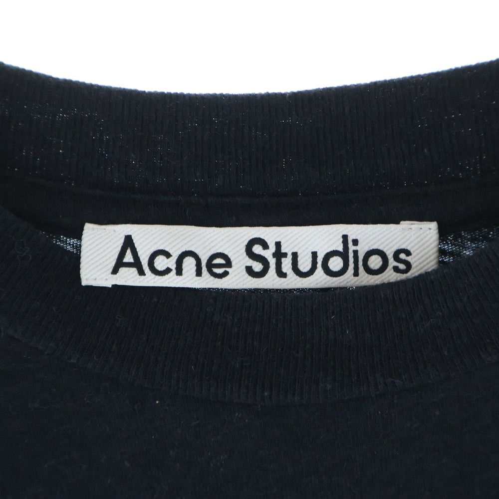 Acne Studios(アクネ ストゥディオズ) フロント ハートプリント 半袖 Tシャツ カットソー ブラック レディース FN-UX-TSHI000081